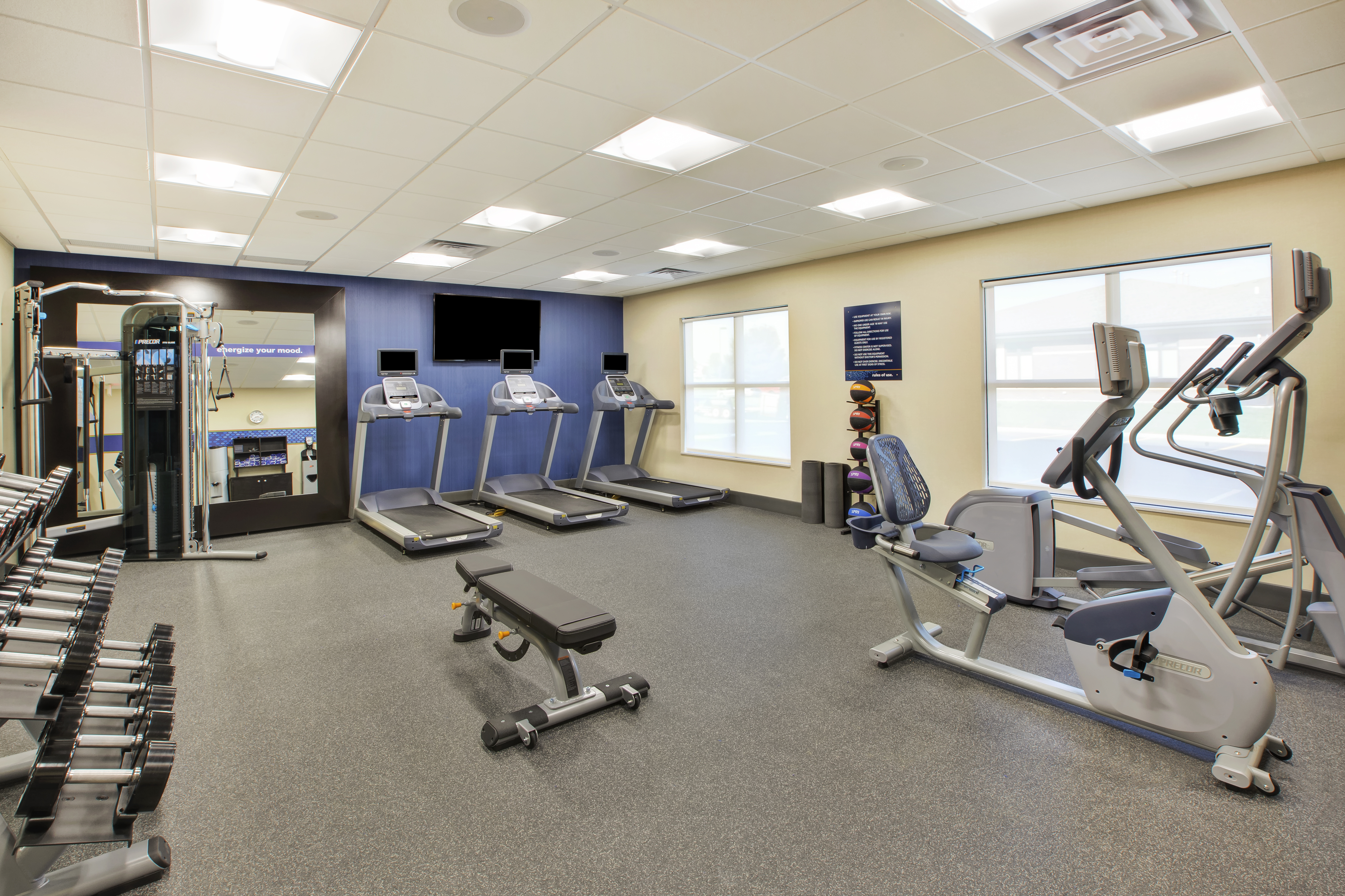 Fitness Center with Cardio Machines and Weights