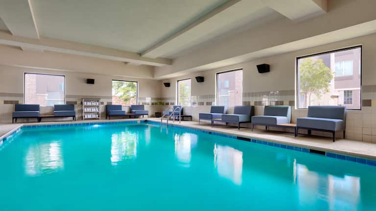 indoor pool, lounge chairs