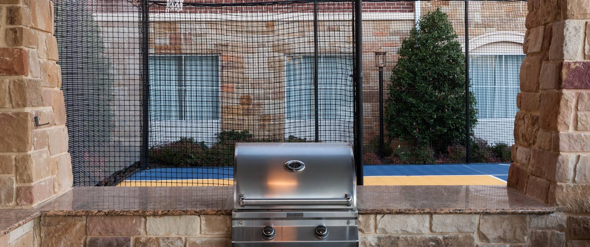 Outdoor Patio Grill and Sport Court