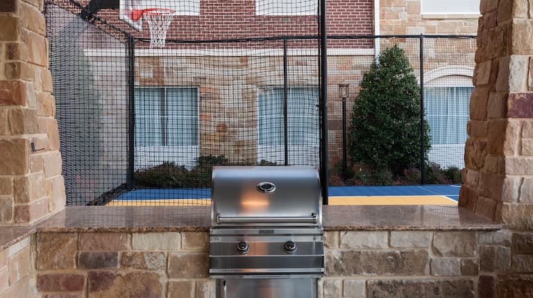 Outdoor Patio Grill and Sport Court