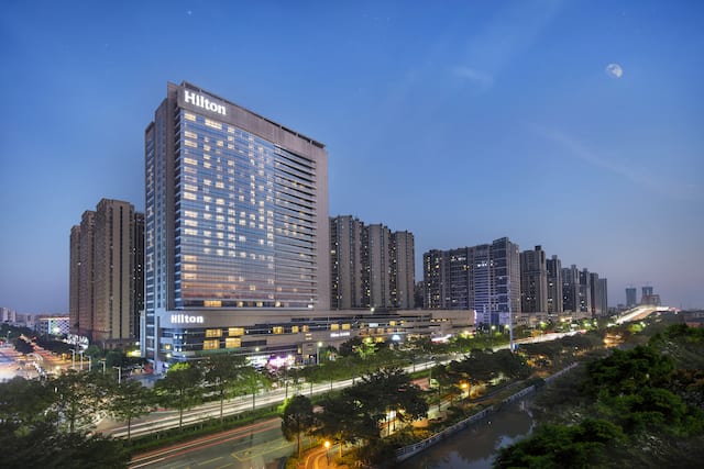 Hotel Building Exterior at Dusk