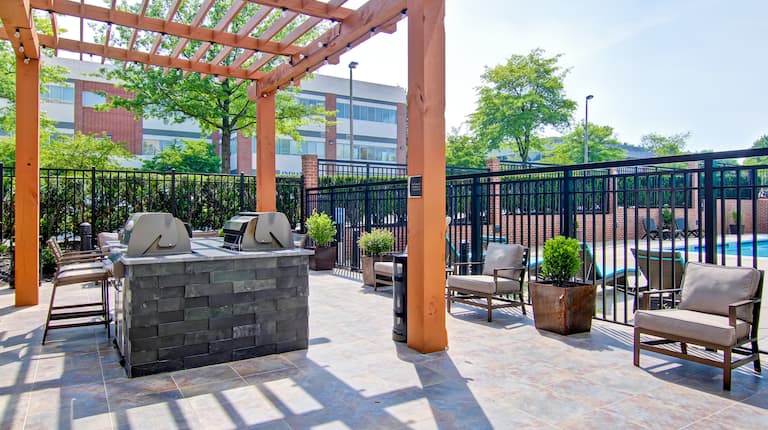 Patio and Grill near Outdoor Pool