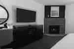 guest room tv, fireplace