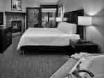 king bed guest room, whirlpool tub, fireplace