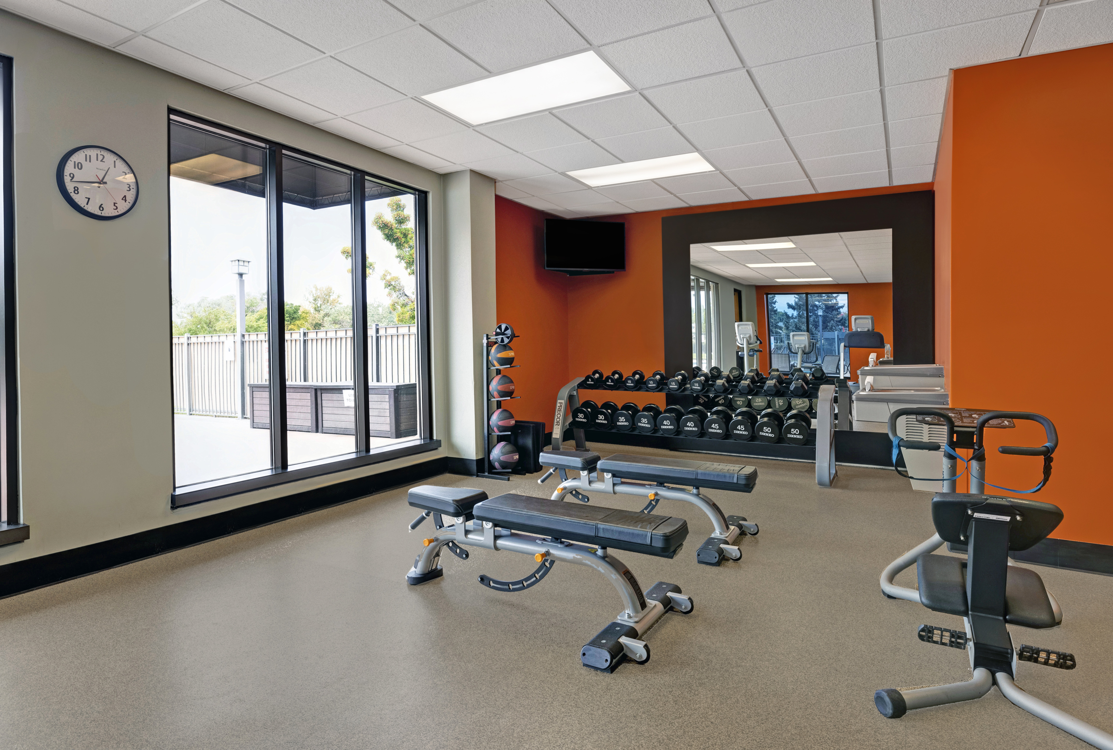 Weights and HDTV in Fitness Center