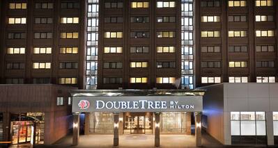 DoubleTree Hotel Exterior Entrance at Night