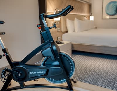 stationary bike in bedroom