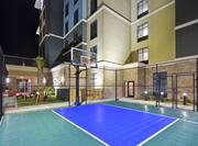 On-Site Basketball Court at Night