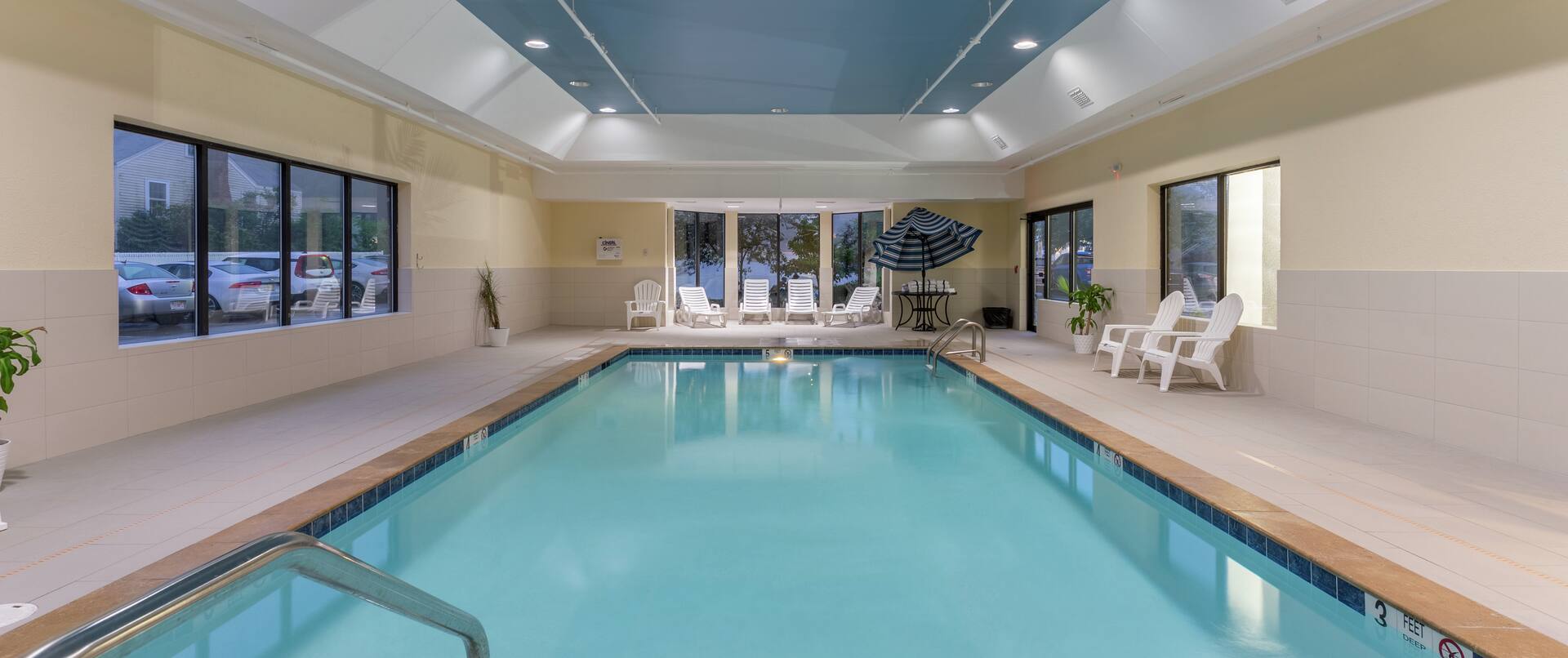 Indoor pool with chair