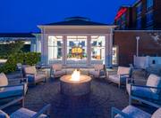 outdoor patio and fire pit