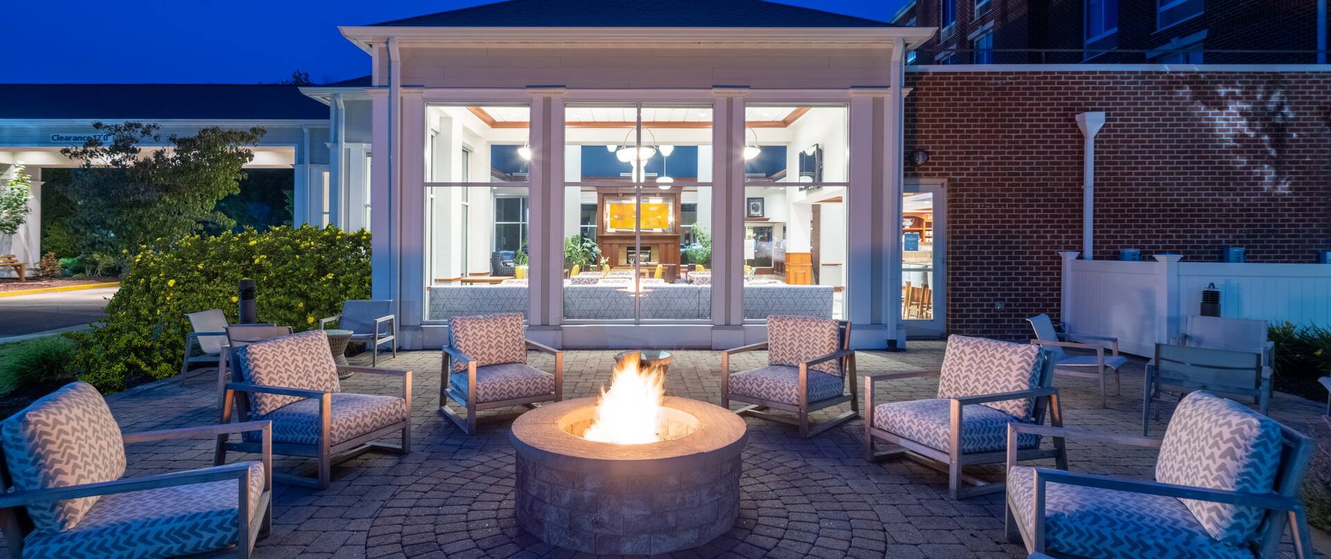 outdoor patio and fire pit
