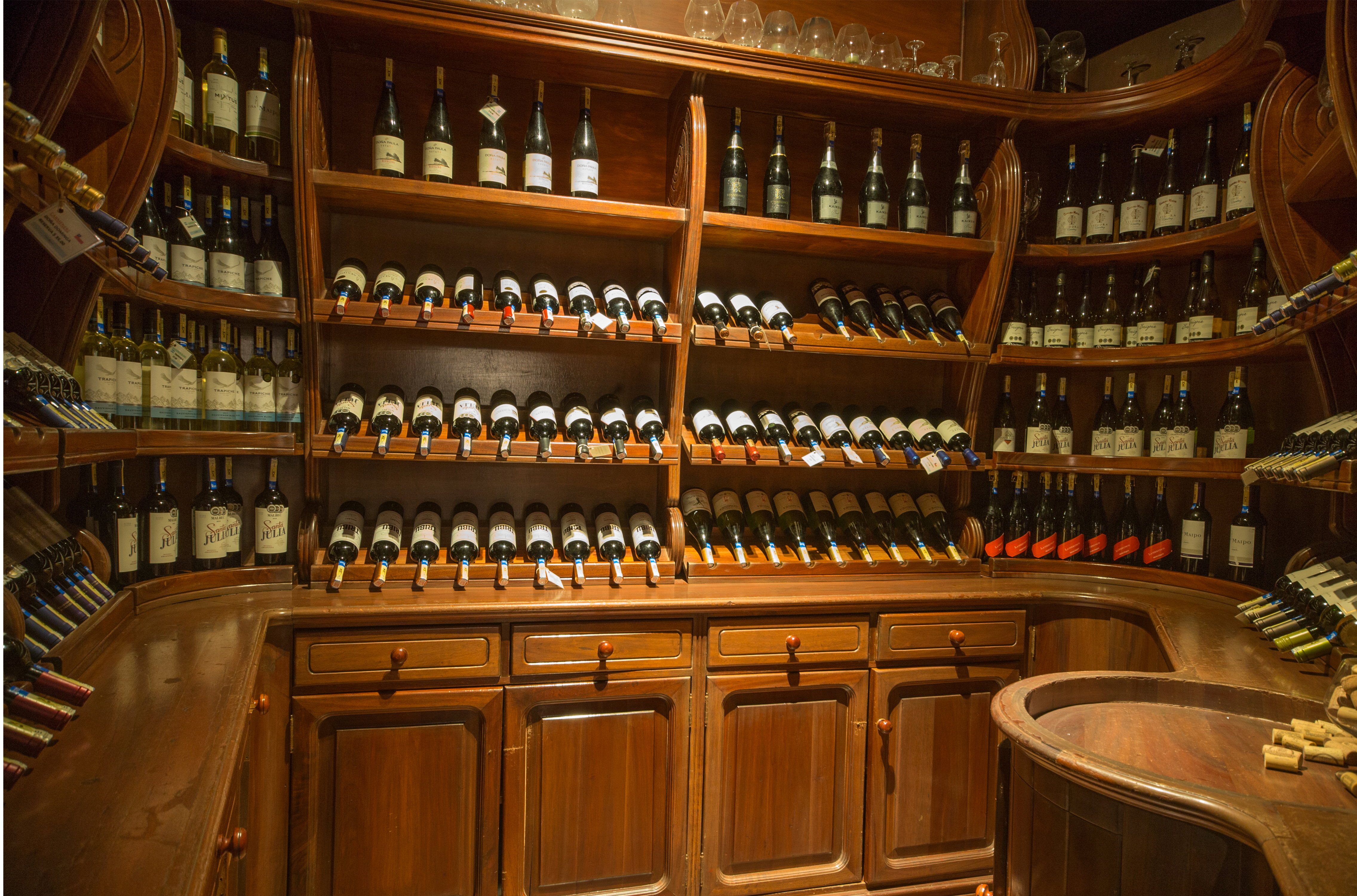Wine roomwith selection of wine bottles