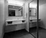 Guest Bathroom Mirror, Sink and Mirror Door Wardrobe