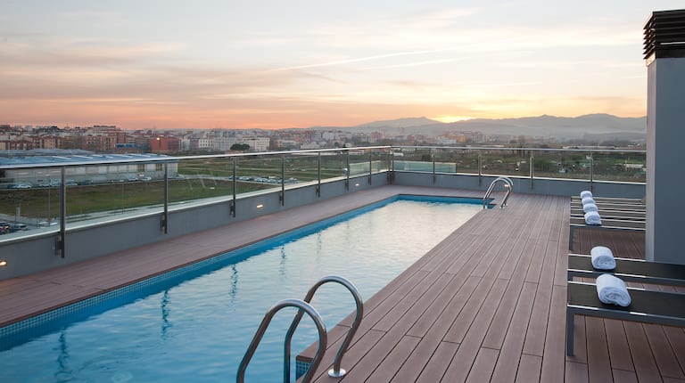 Rooftop Pool at Sunset