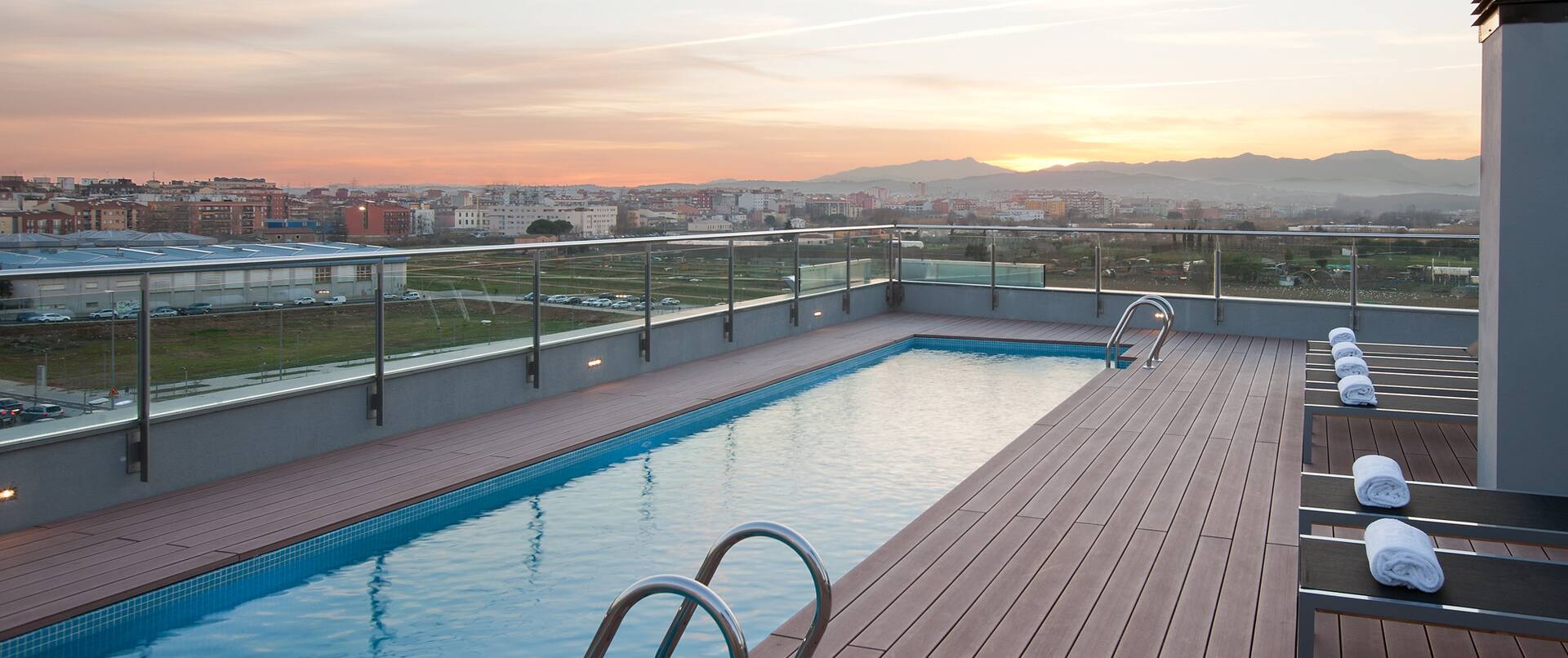 Rooftop Pool at Sunset