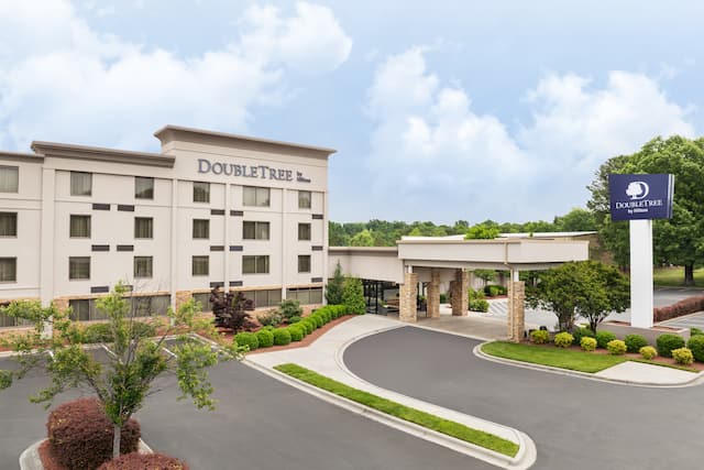 Hotel exterior with carport