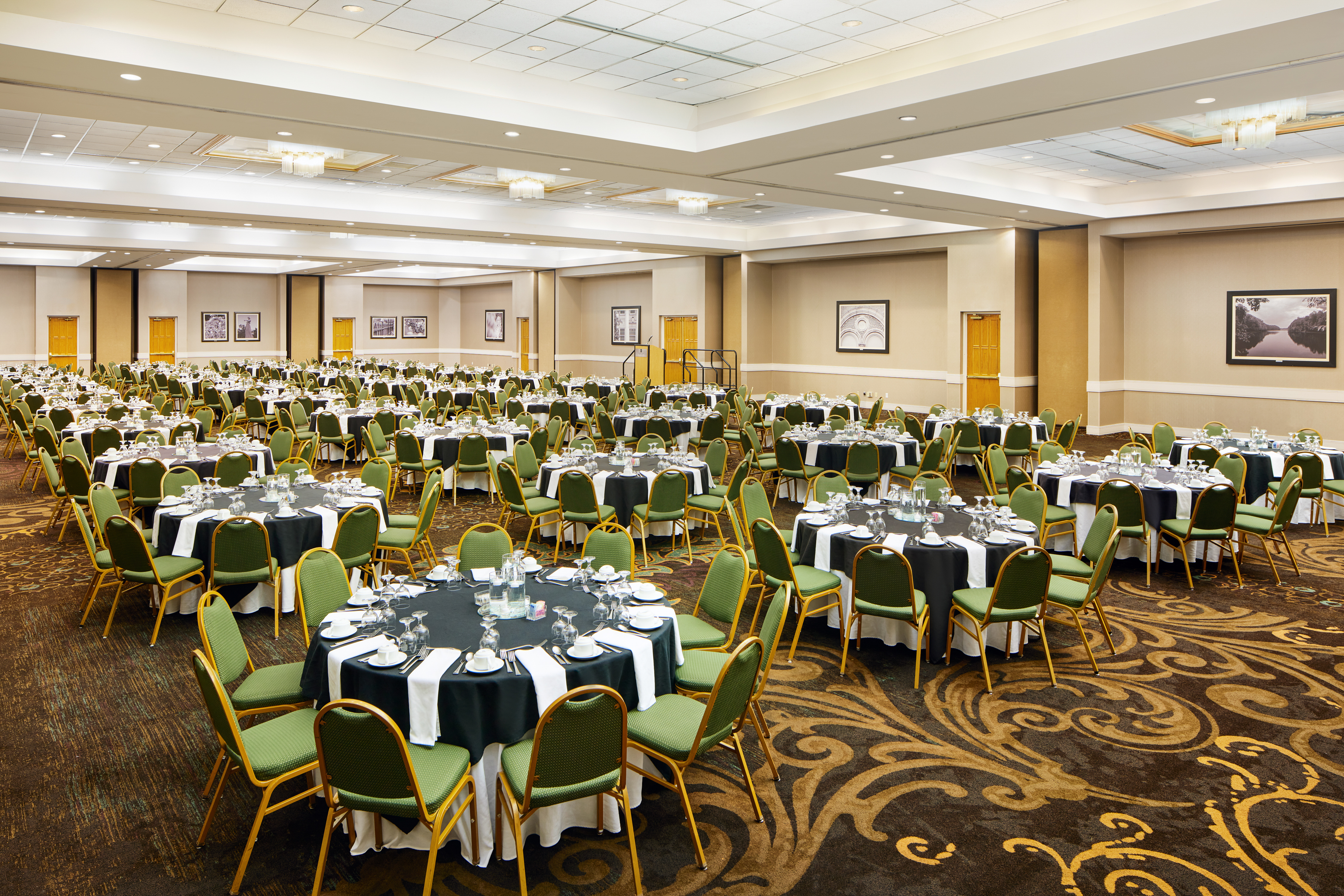 round tables in large ballroom