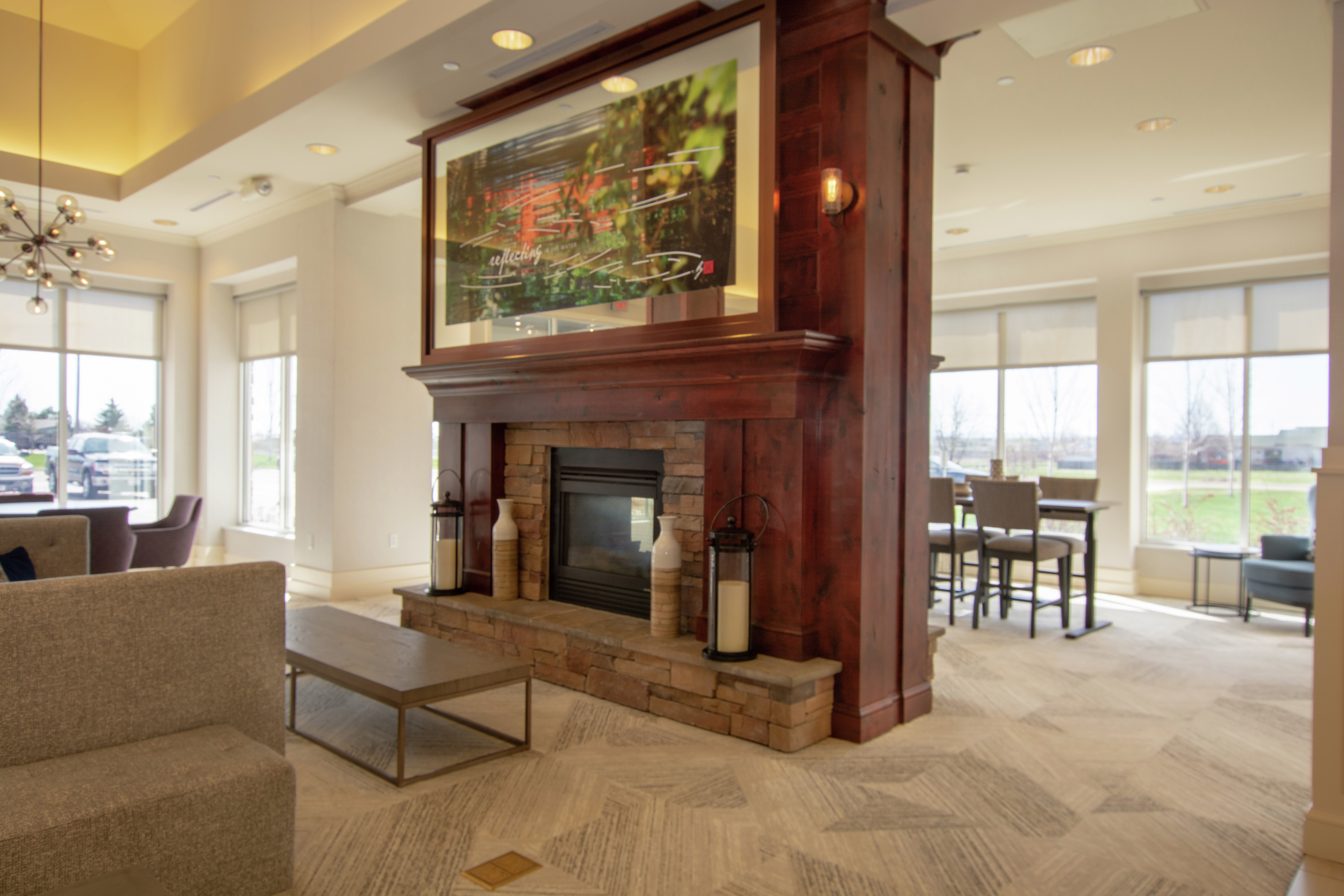Lobby Seating And Fireplace