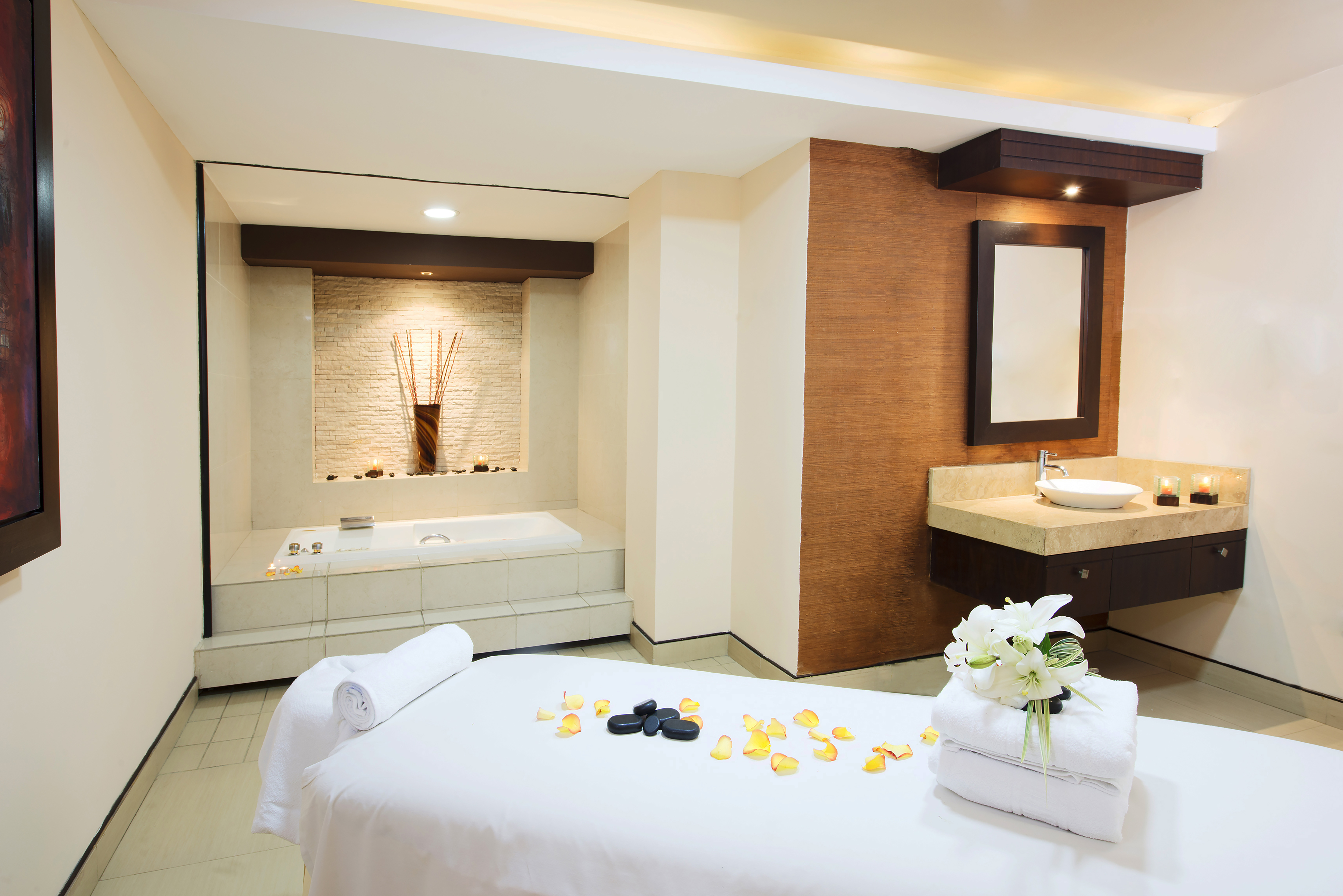 Spa Treatment Room with treatment bed