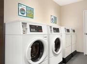 Convenient coin operated laundry machines.