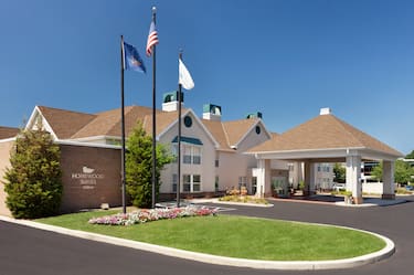 Hotel Exterior and Flagpoles