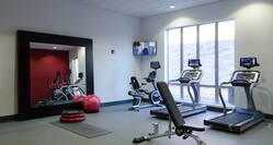 Fitness Center With Large Mirror, Exercise Ball, TV, Cardio Equipment Facing Windows, and Weight Bench