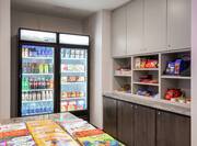Snack shop with fridges and snacks