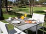 Faro Buffet outdoor dining table with food
