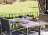 LaTerrazza outdoor dining table with food and wine