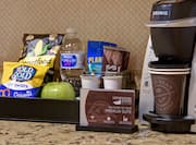 guest room snacks and coffee