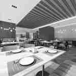 Prostor pro posezení v restauraci