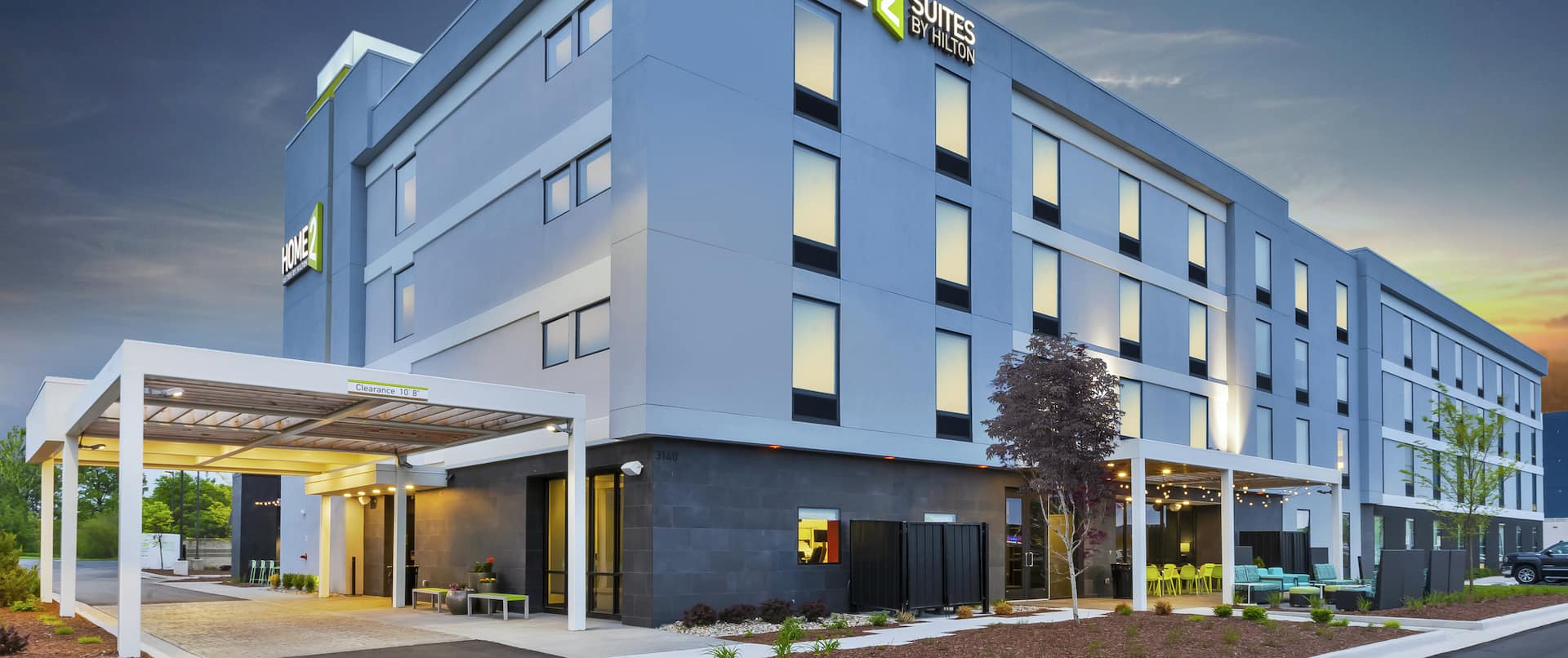 Home2 Suites Hotel Exterior at Night
