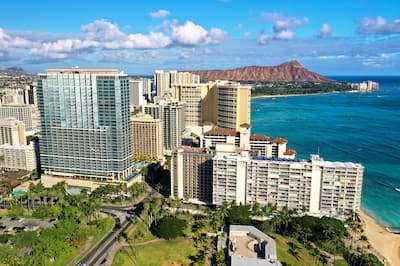 Hotel Exterior with Views of Waikiki Beach