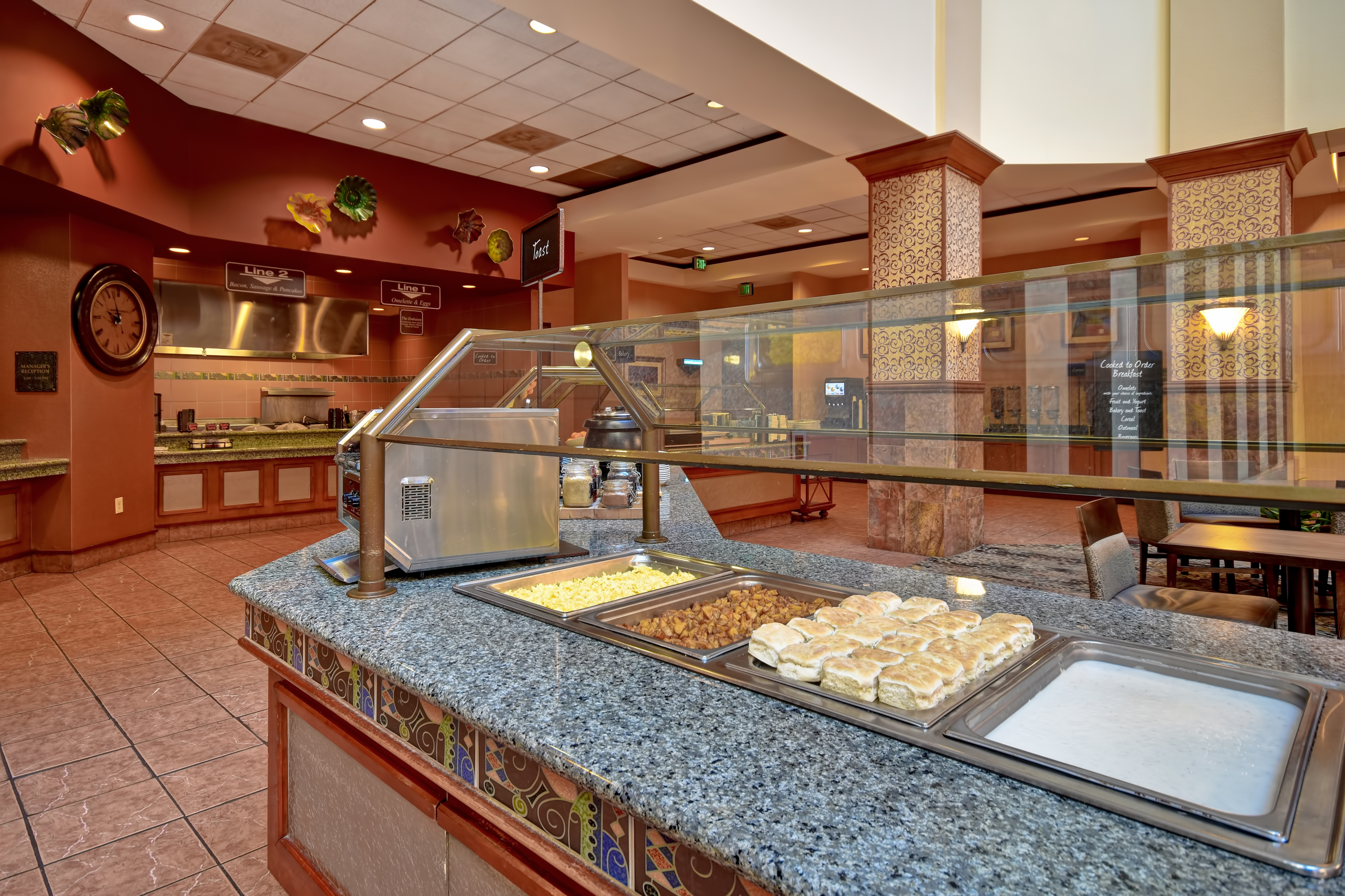 Breakfast Bar Area with Hot Foods