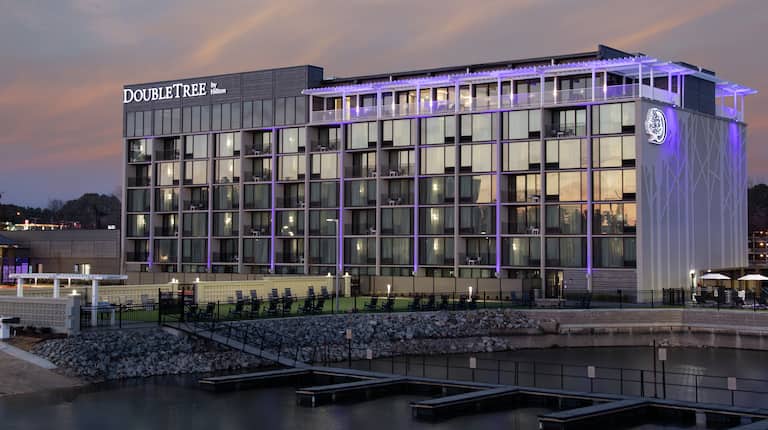 Doubletree Hotel Exterior with View of Docking Area