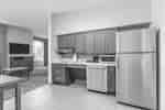 Fully equipped kitchencomes with stainless steel appliances