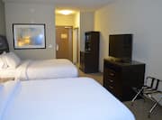 Two Queen-Size Beds, Microwave, Mini-Fridge, and Flat Screen TV in Guest Room