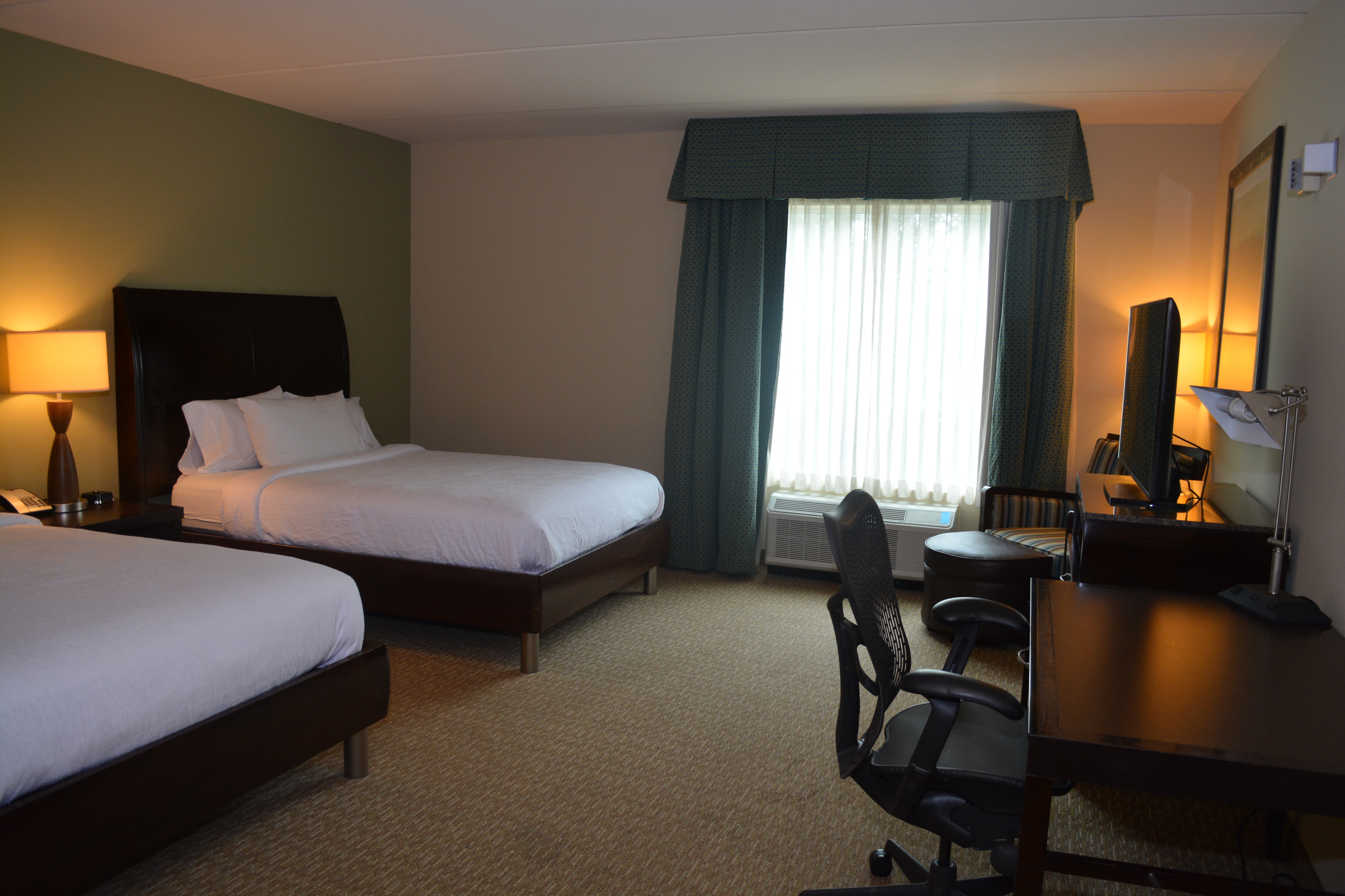 Two Queen-Size Beds, Work Desk with Chair, and Flat Screen TV in Accessible Guest Room