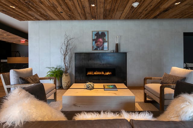 Sitting Area by Fireplace in Lounge Area