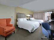 Two Queen-Sized Beds, Chair and Desk in Accessible Queen Room/Suite