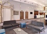 Hotel Reception and Seating Area with sofas