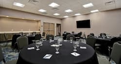 Meeting Room With Round Table Set Up