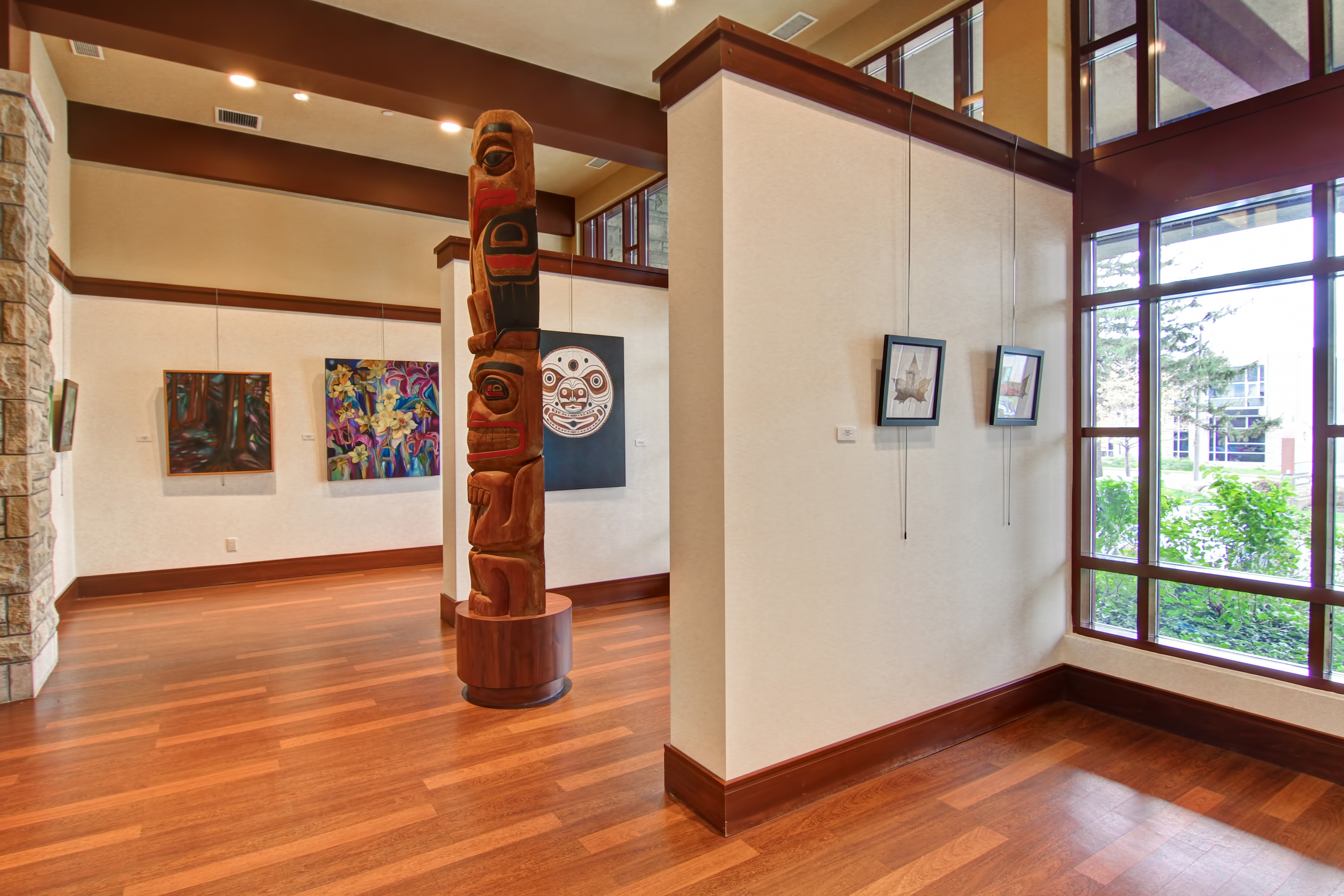 On-site art gallery with artwork