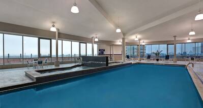 indoor swimming pool with hot tub