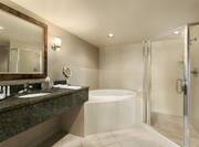 Guest Bathroom Vanity, Hot Tub and Walk-In Shower