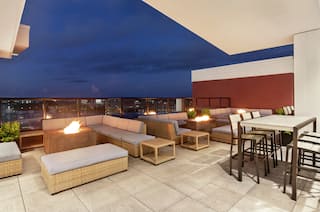 Rooftop Bar and Lounge Area with Fire Pit 