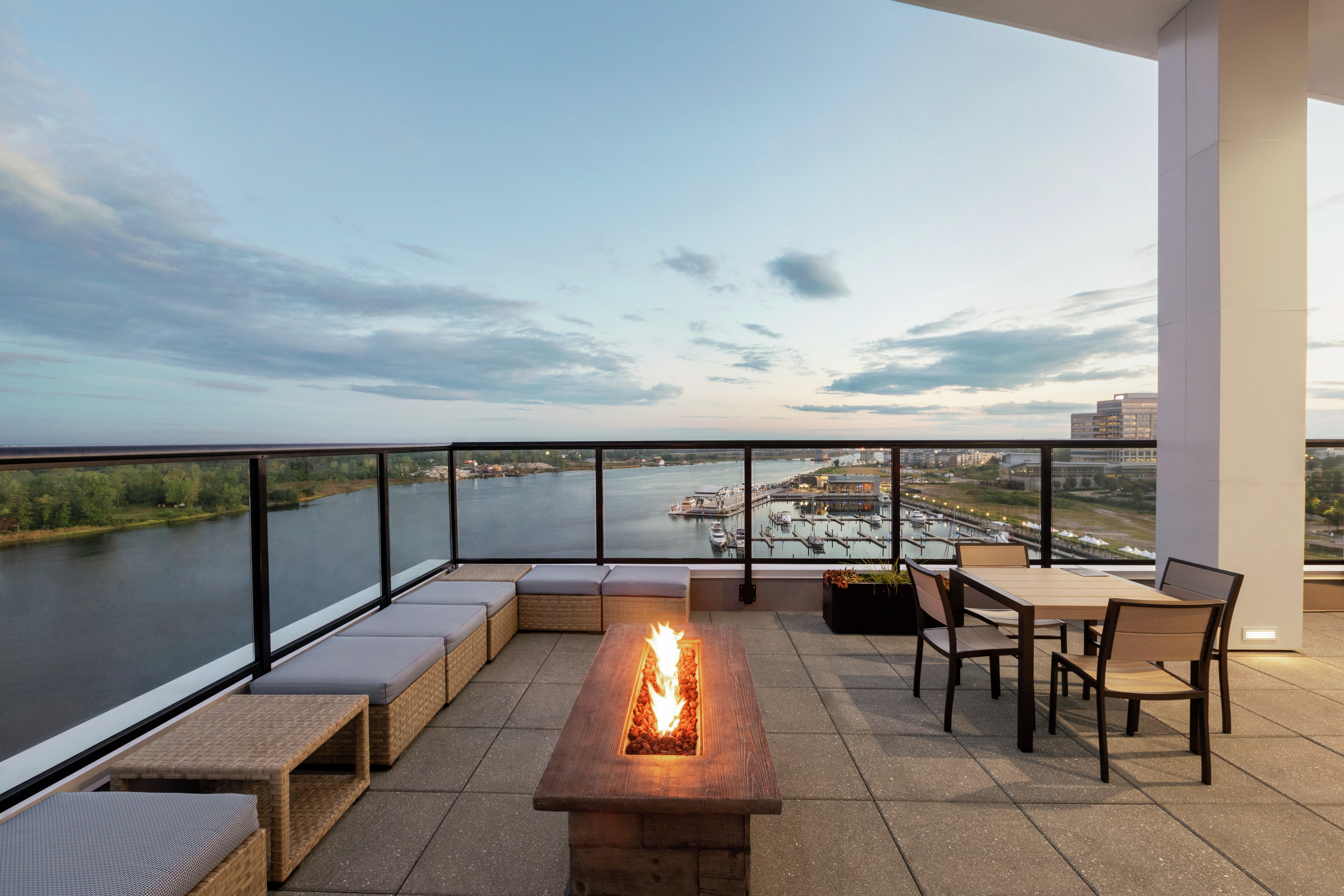 Rooftop Bar and Lounge Area with Scenic View