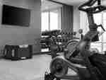 Cardio equipment and hand weights available