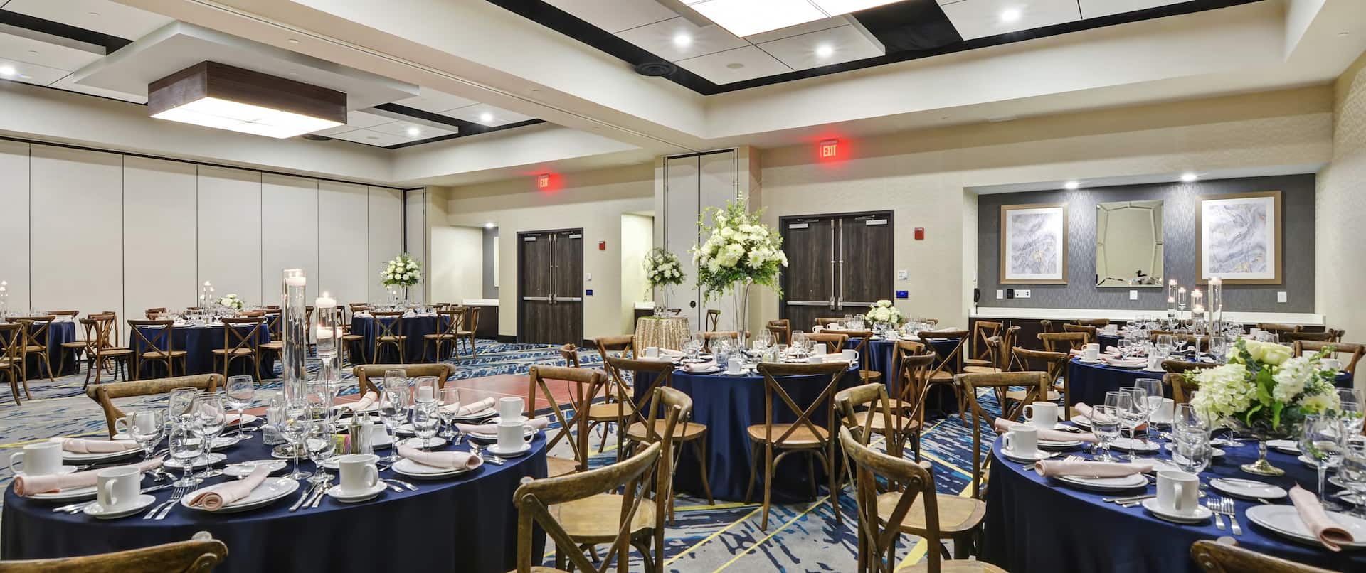 Hotel Ballroom with round tables and chairs