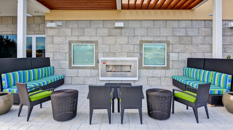 Outdoor Fireplace and Seating Area
